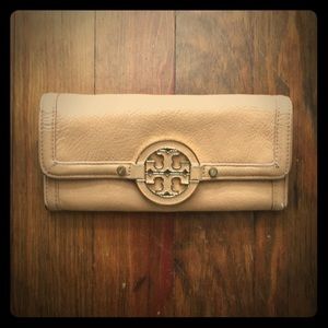 Camel Tory Burch Leather Wallet